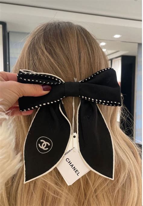 chanel hair bow|chanel bow tie for hair.